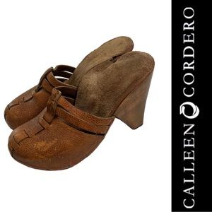 Calleen Cordero Brown Leather Kendra Ancient Roads Clogs 8